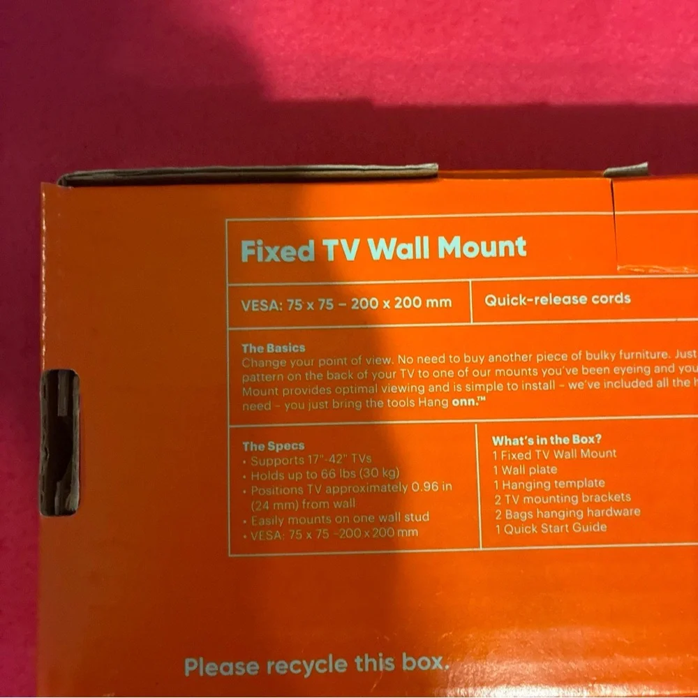 Orange Wall Mount Display Shelf